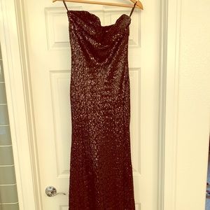 Black maxi sequin dress formal
